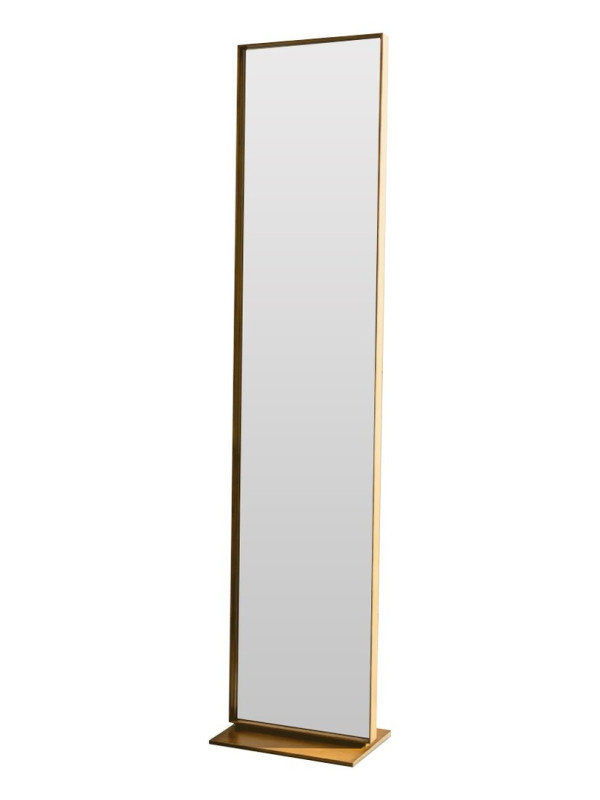 Дизайнерское напольное одностороннее зеркало Glass Memory Ablestar ll в металлической раме золотого цвета